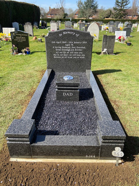 south african dark grey granite full kerb memorial