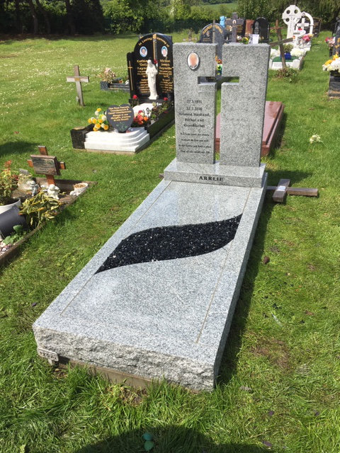 silver grey bespoke granite full memorial