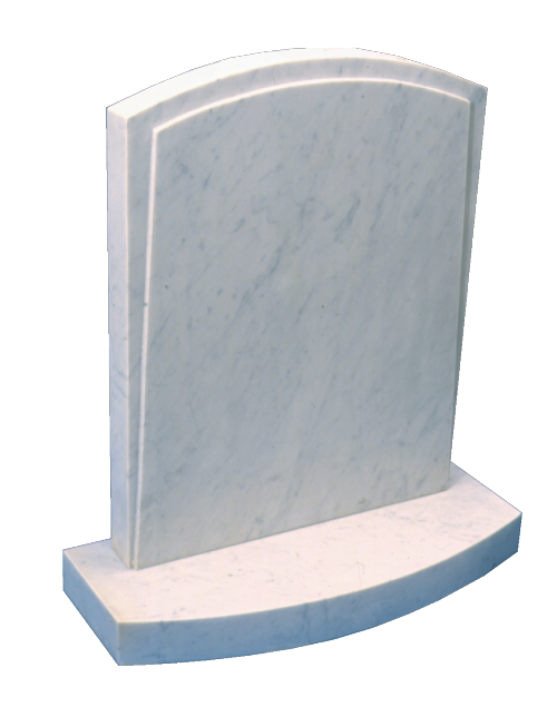 Marble Headstone - Oval top to headstone and base