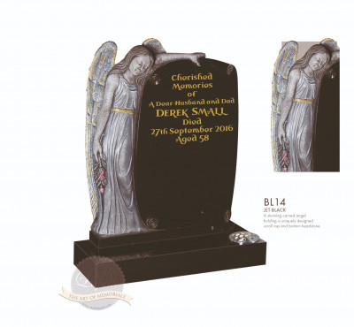 Angel Chapter-Carved Angel & Scroll Memorial