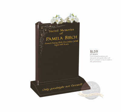 Book & Scroll Chapter-Scroll Shaped Headstone