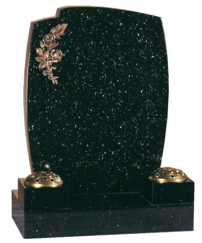 Granite Headstone - Popular design, with collar vases