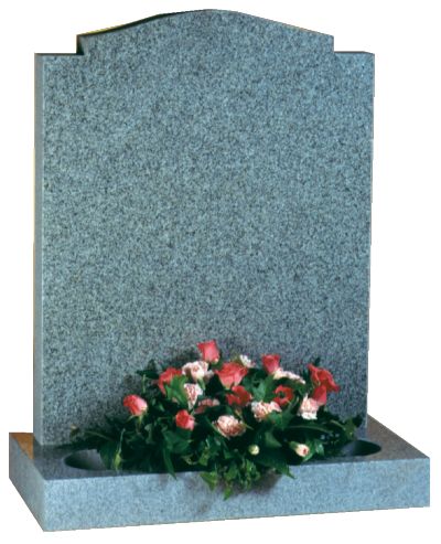Granite Headstone - Ogee top with check corners