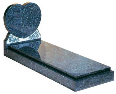 Granite Surround - Heart shaped full memorial