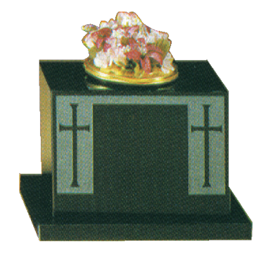 Granite Vase - Sandblast cross design