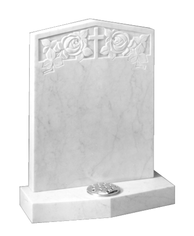 Marble Headstone - Peon shaped headstone and base