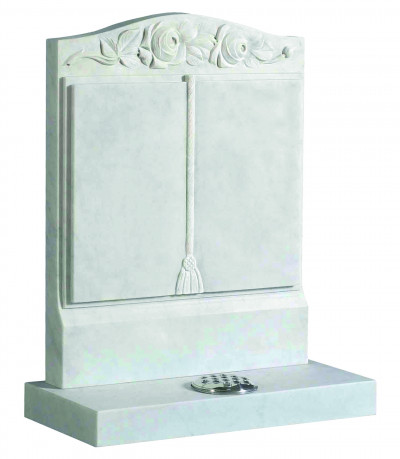 Marble Headstone - Worked book to face