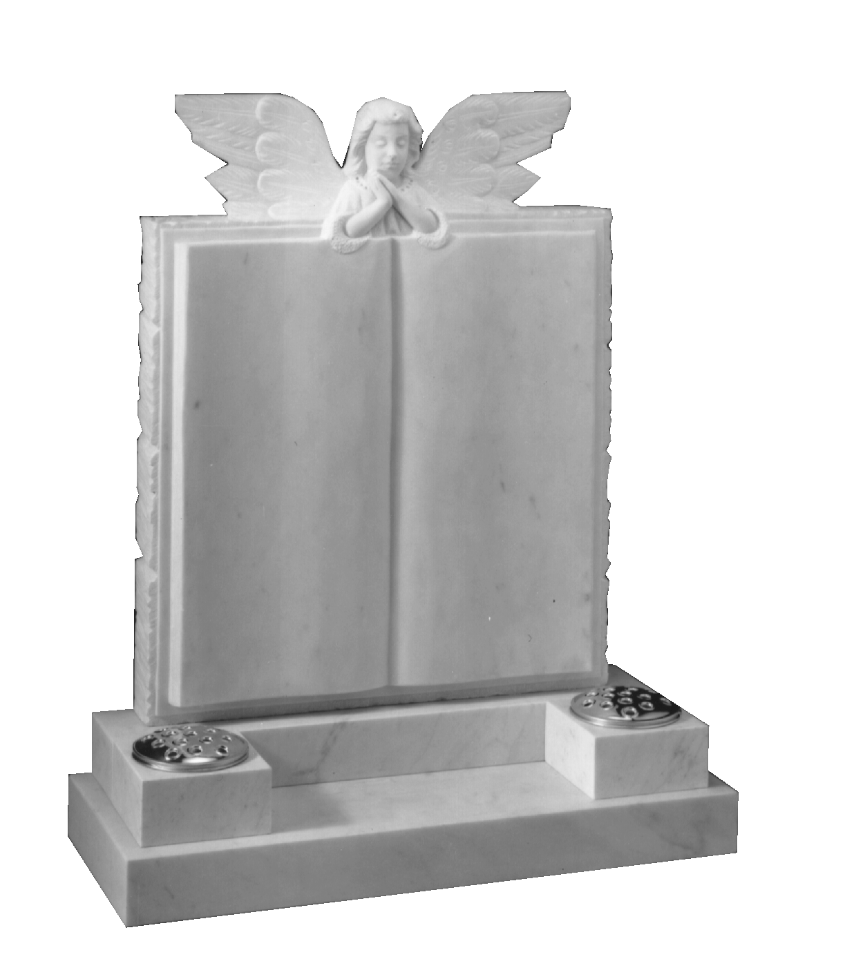 Buy Marble Headstone Hand carved Angel over book design MemorialsMarble Headstones for Sale