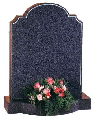 Granite Headstone - Shaped top with scolloped corners