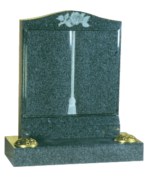 Granite Headstone - Worked book to face, with cord & tassle