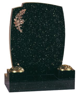 Granite Headstone - Popular design, with collar vases