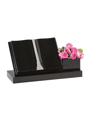 Granite open book - Gold/Silver flower container