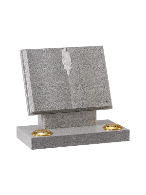 Granite open book - Carved book with hand carved rose design