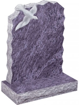 Rustic Carved Dove Memorial - Bahama Blue