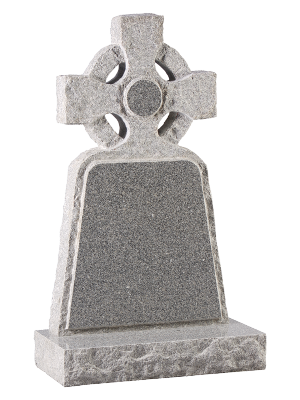 Granite Rustic Headstone - Rustic edged celtic cross